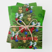 芝生メリーのボウルのクリスマス、ギフトラップシート、 ラッピングペーパーシート (インサイチュ)