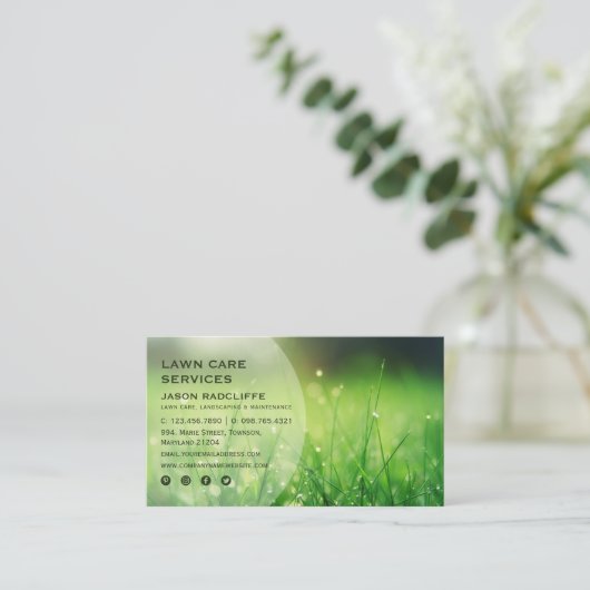 芝生モダンと気に造園の名刺 名刺 (スタンド正面)