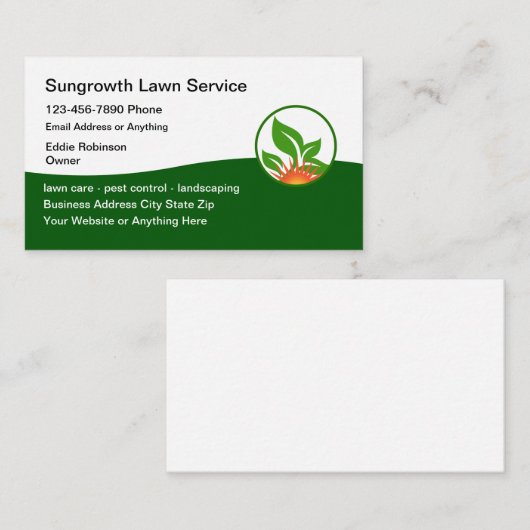 芝生モダンサービスのエンブレム名刺 名刺 (正面/裏面)