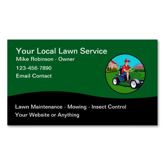 芝生モダンユニークサービス磁気名刺 マグネット名刺 (正面)