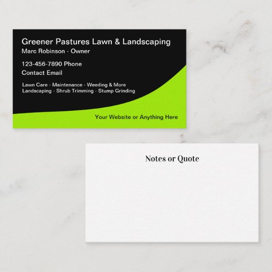 芝生モダンランドスキャパはっきりしたー名刺 名刺 (正面/裏面)