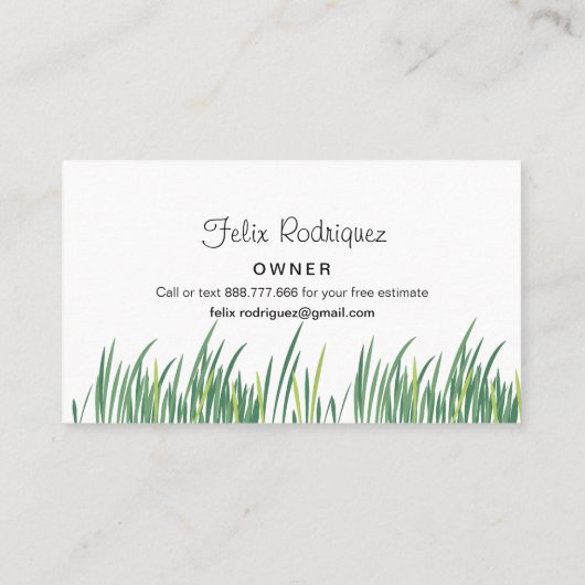 芝生写真フリー見積造園名刺 名刺 (裏面)