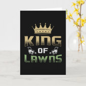 芝生刈り機のキング・オブ・ローンズ・ガーデン・グラス・ローン刈り カード (黄色い花)