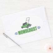 芝生刈り、モウローンズ、造園芝生気に 楕円形シール (封筒)