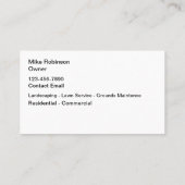 芝生及び造園モダン名刺 名刺 (裏面)