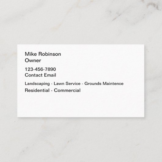 芝生及び造園モダン名刺 名刺 (裏面)