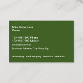 芝生及び造園ユニーク名刺 名刺 (裏面)