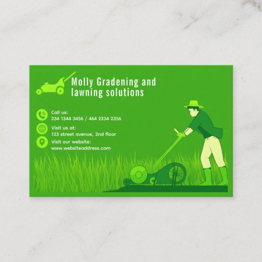 芝生園芸用名刺 名刺 (正面)