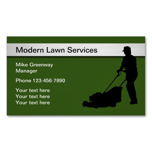 芝生最高の刈りサービス マグネット名刺 (正面)