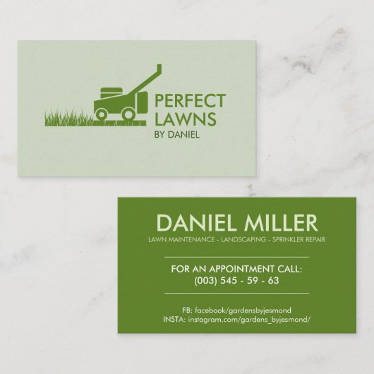 芝生気にとガーデニングの名刺 名刺 (正面/裏面)