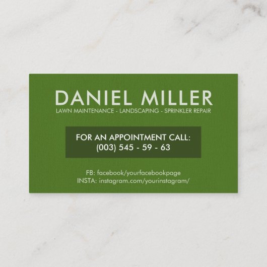 芝生気にとガーデニングモダンクリーン 名刺 (裏面)