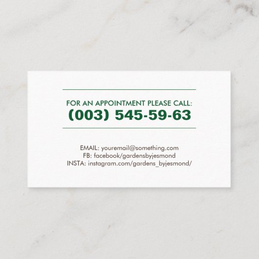 芝生気にとメンテナンス 名刺 (裏面)