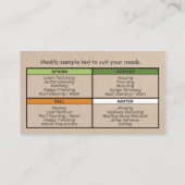 芝生気にと全シーズン造園 名刺 (裏面)