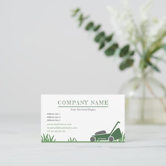 芝生気にと庭師の名刺 名刺 (スタンド正面)