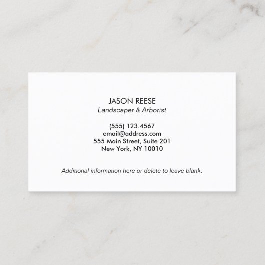 芝生気にと造園グリーン名刺 名刺 (裏面)