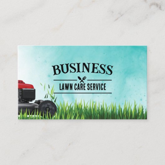 芝生気にと造園サービス水の色 名刺 (正面)