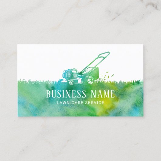 芝生気にと造園サービス水の色 名刺 (正面)