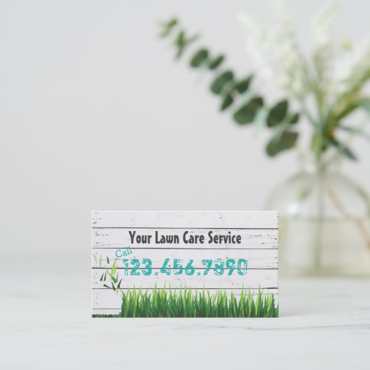 芝生気にと造園サービス 名刺 (スタンド正面)