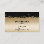 芝生気にと造園ブモダンラック&金ゴールド 名刺 (裏面)