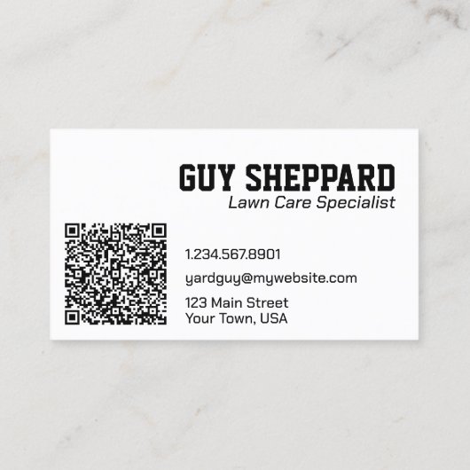 芝生気にと造園写真QRコード 名刺 (裏面)