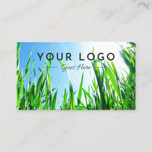 芝生気にと造園写真QRコード 名刺 (正面)