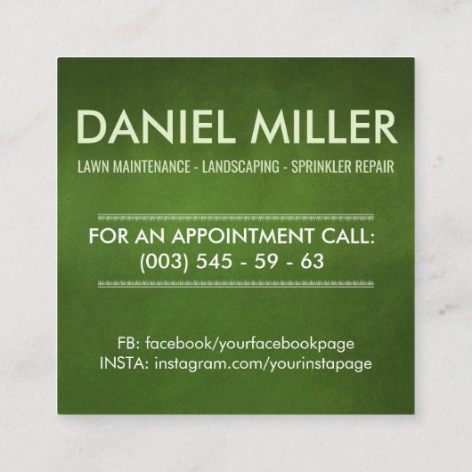 芝生気にと造園名刺 スクエア名刺 (裏面)