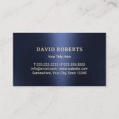 芝生気にと造園金ゴールドモーワーネイビーブルー 名刺 (裏面)