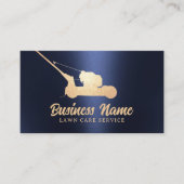 芝生気にと造園金ゴールドモーワーネイビーブルー 名刺 (正面)