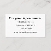 芝生気にと造園 名刺 (裏面)