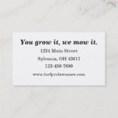 芝生気にと造園 名刺 (裏面)