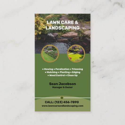 芝生気にと造園 名刺 (正面)