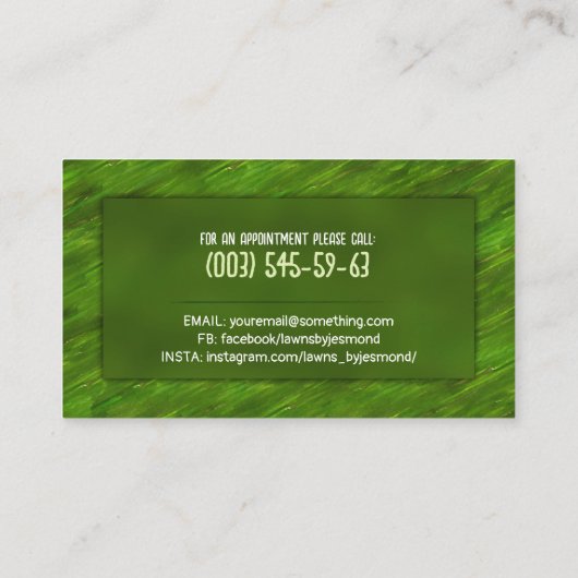 芝生気にと造園 – 水彩画 名刺 (裏面)