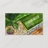 芝生気にと造園 – 水彩画 名刺 (正面)