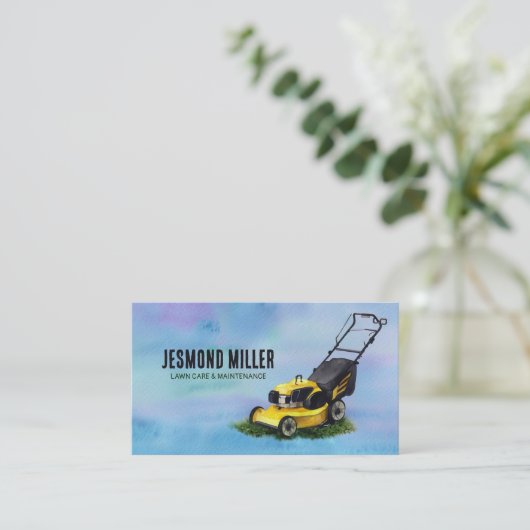 芝生気にと造園 – 水彩画 名刺 (スタンド正面)