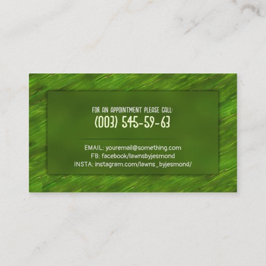 芝生気にと造園 – 水彩画 名刺 (裏面)