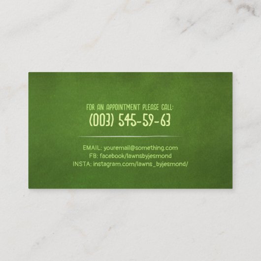 芝生気にと造園 – 水彩 名刺 (裏面)