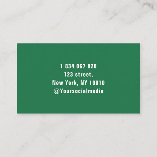 芝生気にサービスのロゴ緑 名刺 (裏面)