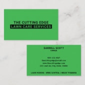 芝生気にサービスはっきりしたタイポグラフィグリーン 名刺 (正面/裏面)