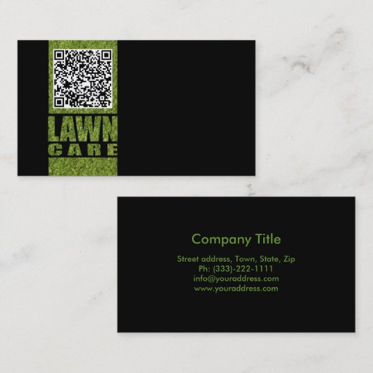 芝生気にサービスグラスレタリングシンプルブラック 名刺 (正面/裏面)