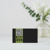 芝生気にサービスグラスレタリングシンプルブラック 名刺 (スタンド正面)