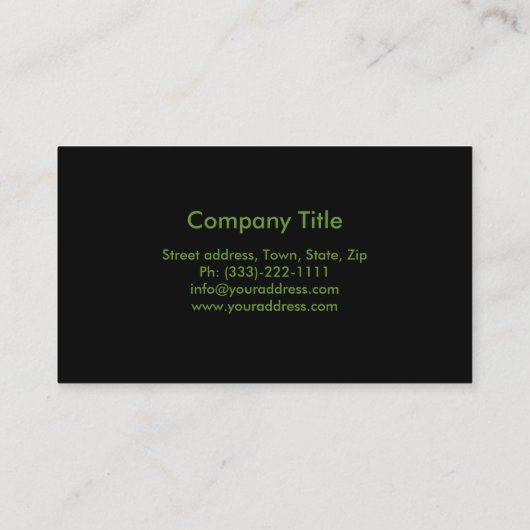 芝生気にサービスグラスレタリングシンプルブラック 名刺 (裏面)