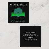 芝生気にサービスグリーンネオンツリー&グラスモダン スクエア名刺 (正面/裏面)