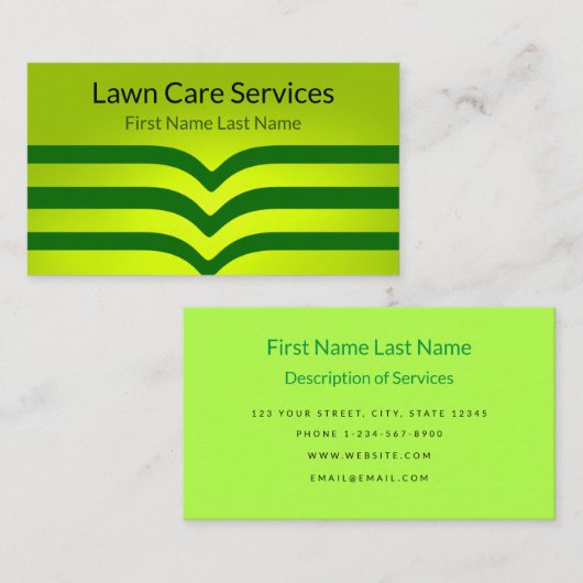 芝生気にサービスグリーンユニーク名刺 名刺 (正面/裏面)
