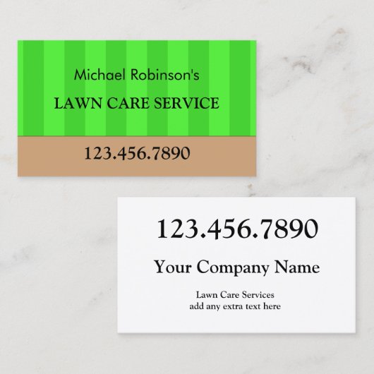 芝生気にサービスシンプルグリーングラス保守 名刺 (正面/裏面)