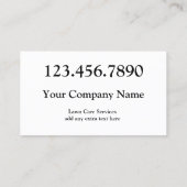 芝生気にサービスシンプルグリーングラス保守 名刺 (裏面)