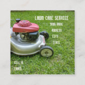 芝生気にサービスヤード工事 スクエア名刺 (正面)