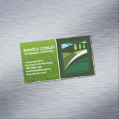 芝生気にサービスロゴ | 造園ロゴ マグネット名刺 (インサイチュ)