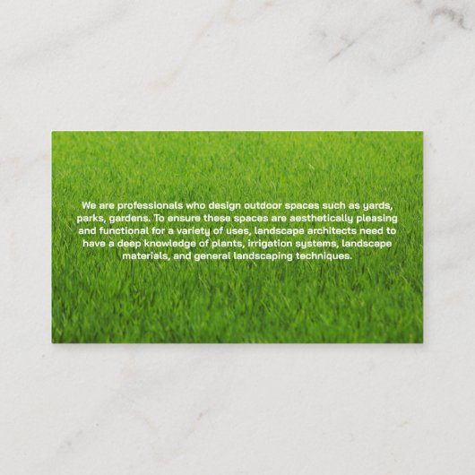芝生気にサービスロゴ | 造園ロゴ 名刺 (裏面)