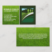 芝生気にサービスロゴ | 造園ロゴ 名刺 (正面/裏面)