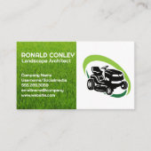 芝生気にサービスロゴ | 造園車 名刺 (正面)